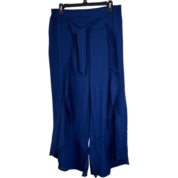 Truth + Style Regular Flounced Stretch Woven Pants Navy 2X NWOT Ruffle - Picture 1 of 12